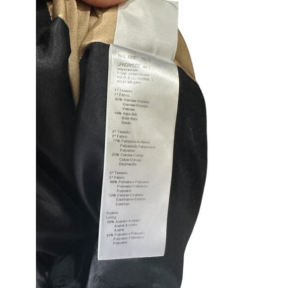 CLIPS DESIGNER COUTURE WANDAMODE 20121 MILANO BLACK/GOLD LACE DRESS SzL $1003 - Picture 6 of 6